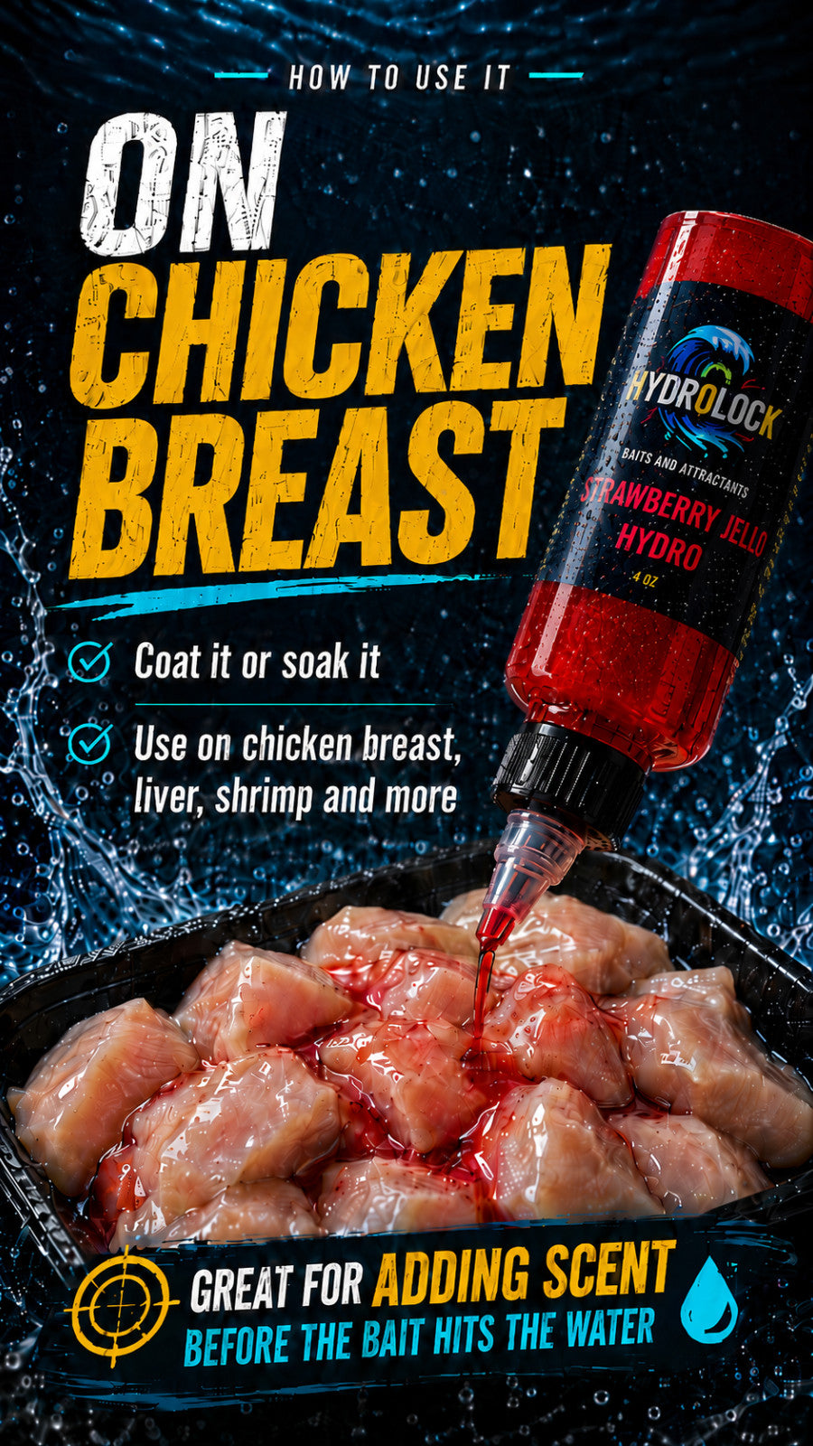 Hydrolock Baits Crawfish Crayfish Attractant Hydro Hydrolysate 4oz Catfish Carp
