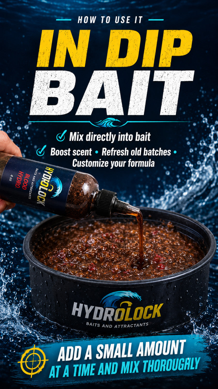 Hydrolock Baits Real Blood Attractant Hydro Hydrolysate 4oz Catfish Carp