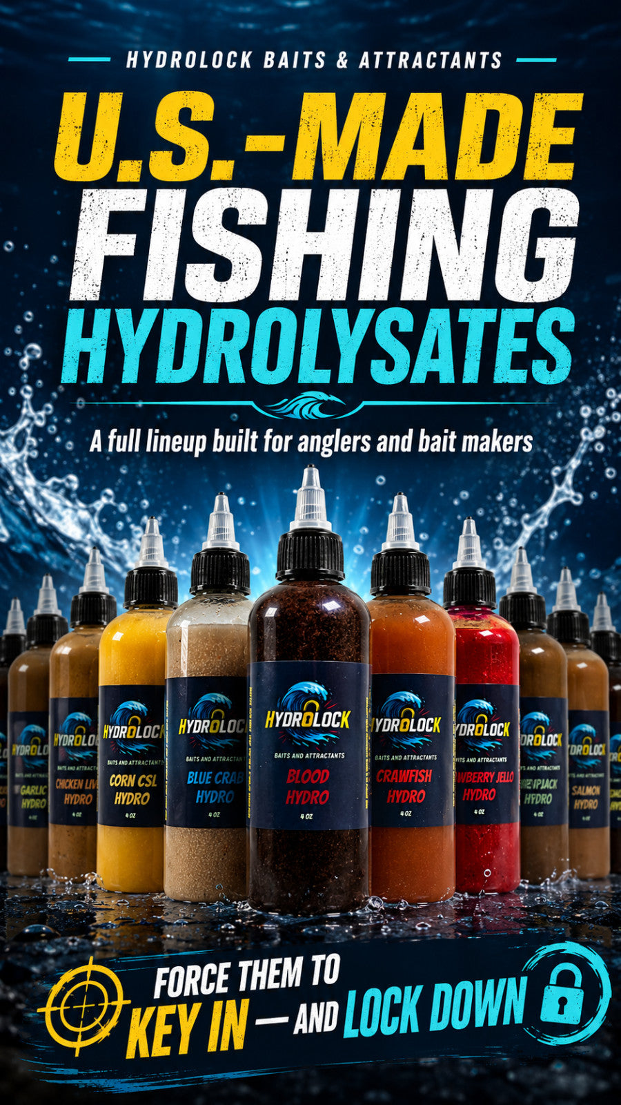 Hydrolock Baits Real Blood Attractant Hydro Hydrolysate 4oz Catfish Carp
