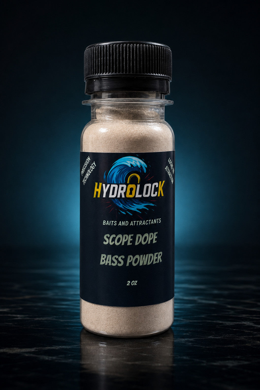 Hydrolock Scope Dope Bass Fishing Attractant Bite Powder for Soft Plastic Lures