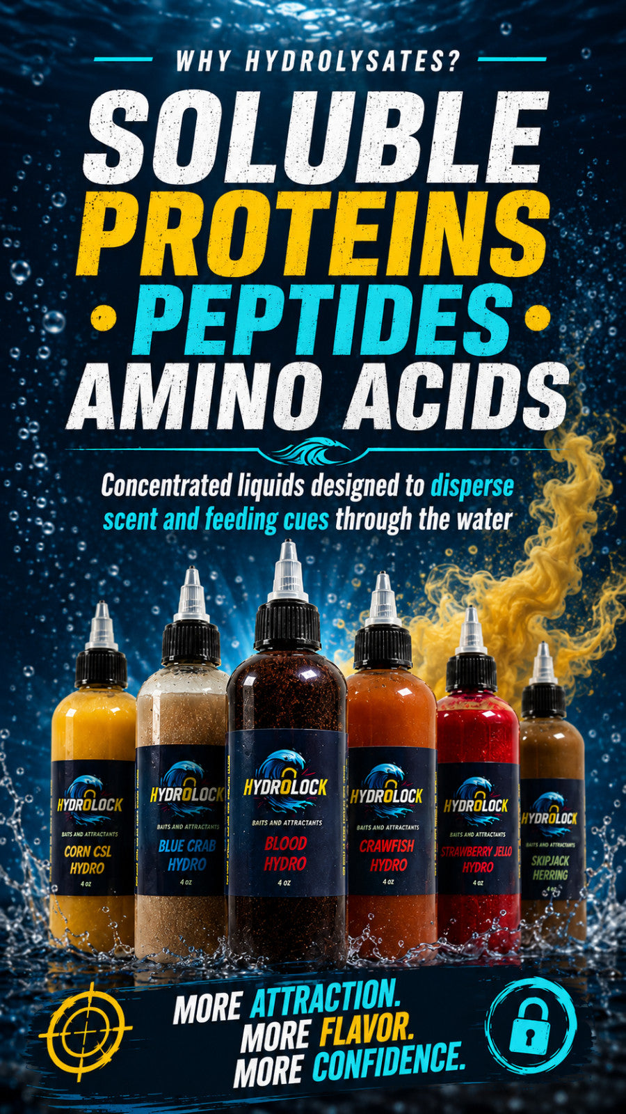 Hydrolock Baits Shrimp Attractant Hydro Hydrolysate 4oz Catfish Carp